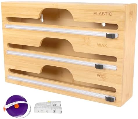 Bamboo 3-in-1 Wrap Dispenser with Cutter - 13" Rolls - 4 Units by BambooMN
