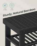 SONGMICS Shoe Rack Bench, 4 Tier Bamboo, 11.3 x 27.6 x 20.5 Inches - Image 6