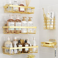 Liuoud 5 Pack Shower Caddy for Inside Shower, Gold Bathroom Storage Decor by Liuoud