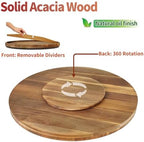 Utoplike Extra Large Acacia Serving Tray, Rotating 23.6'' Charcuterie Board - Image 4