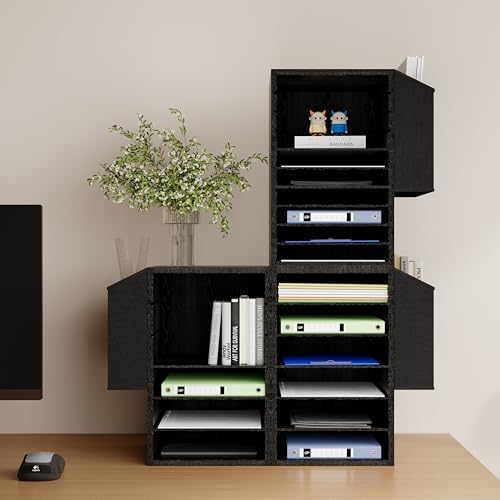 Unionly 6 Tier Adjustable Mail Sorter,Wood Paper Organizer for Class,Office - Image 6