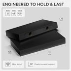 Homeforia 12 Inch Floating Shelves, High-End Solid Pine Wood, Set of 2 - Image 3