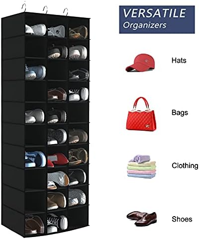 Libeder 30 Section Hanging Shoe Organizer & Storage for Closet, Black - Image 5