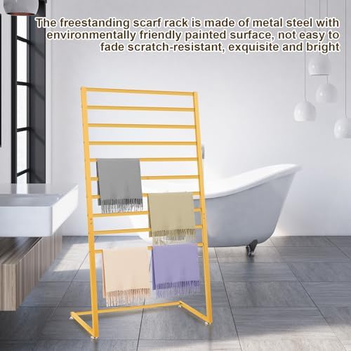 Hijab Organizer, 10 Tier Metal Scarf Holder Organizer, Freestanding Scarf Shawl Display Stand Belt Holder for Boutique Display, Retail Store, Bedroom, Clothing Store - Image 6