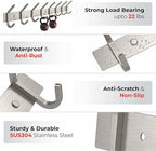 Coat Rack Wall Mount – Brushed Nickel 24 Inch Stainless Steel Hook Rail with 8 Heavy Duty Double Coat Hooks – Wall Mounted Coat Hanger for Entryway, Bathroom, Bedroom, Towel, Hat Organizer - Image 4