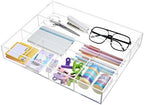 Briwooody Clear Acrylic Deep Drawer Organizer Tray, 6 Compartments by Briwooody