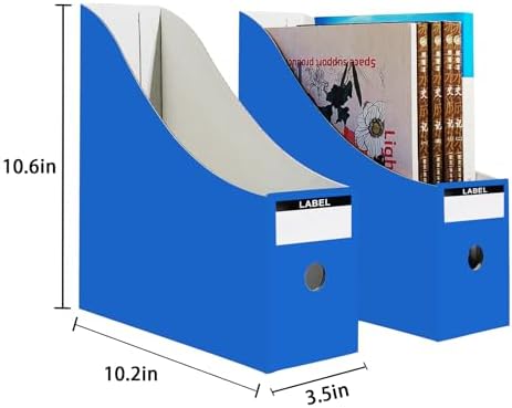 Limitliho 24 Pack Blue Cardboard Magazine File Holder for Desk or Shelves - Image 3