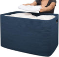 OIAHOMY 118L XXXLarge Rope Storage Basket, Oversized Blanket Basket Blue by MasterofSpaceOptimization