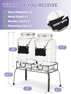 2 Pack 4L Laundry Detergent Dispenser with Stand, Glazeal 1 Gallon Glass Containers for Fabric Softener, Bleach & Laundry Room Organization, Includes 2pcs Measuring Cup & 2pcs Chalkboards - Image 4