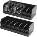 ABuff 2 Pack Belt Organizer, 6 Compartment Bamboo Belt Organizer for Closet and Drawer, Display Case for Tie and Belt, Belt Holder Storage for Men Women, Black by AbuffUS