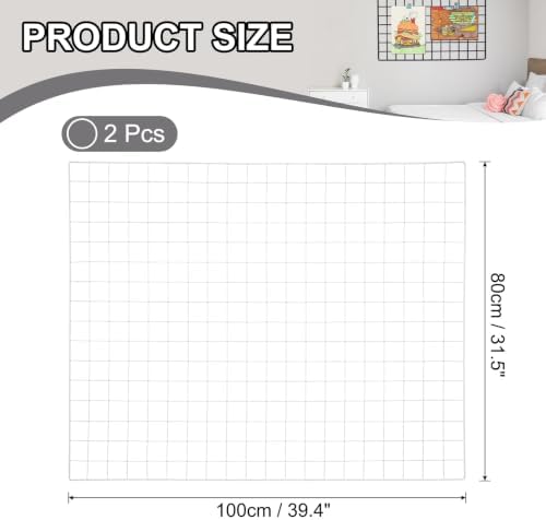 PATIKIL Wire Grid Panels Gridwall Panel 39" x 32" White 2Pcs - Image 2