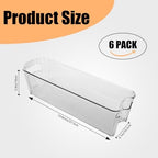 YOUNTHYE 6PCS 15inch Fridge Organizer Bins Breastmilk Freezer Storage Organizer Narrow Freezer Organizers Bins Long Clear Plastic Storage Bin for Pantry Plastic Storage Bin for Breast Milks, Freezer - Image 2