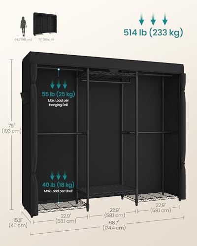 SONGMICS Closet Organizers and Storage, Clothes Rack with Shelves - Image 5
