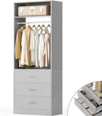 Besiost Freestanding Closet System with 3 Drawers, Wood Closet Organizer by Besiost