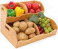 Stackable Bamboo Pantry Organizer - 3-Piece Storage Basket Set for Potato, Onion & Kitchen Cabinet, Tool-Free Assembly, Multi-Size Bins by XiaoyuziTF