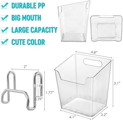 10 Pack Gridwall Basket Bins Organizer, 4 Pack Large Black Grid Wall Baskets with S-Hook & 6 Pack Clear Grid Wall Bins, Grid Accessories Set for Garage Garden Craft Office Tools Storage - Image 5