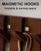 Wooden Coat Rack Wall Mount with Shelf, Heavy Duty Entryway Organizer with 4 Hooks,Coat Hooks Hanger for Coats, Hats, Bags & Towels, Walnut Wall Hanger for Hallway, Bedroom, Kitchen (4 Hooks) - Image 3