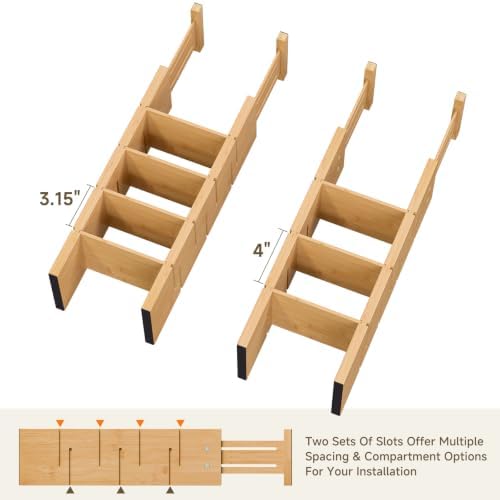 Deep Drawer Dividers For Clothes,Expandable Drawer Organizer (6, Long) - Image 5