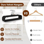 50 Pack Velvet Hangers Non Slip, Felt Pants Hangers Thin Space Saving - Image 4