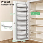 SNTD 8 Tiers Over the Door Organizer, 17" W x 6" D x 69" H, Grey - Image 2