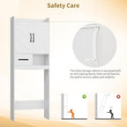 Garvee Over the Toilet Storage Cabinet with Adjustable Shelf, White - Image 6