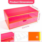 Gelite Acrylic Computer Monitor Stand for Desk Monitor Riser with Drawer Desktop Monitor Shelf with Storage, Neon Pink - Image 2