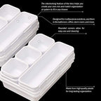 Set of 24 Interlocking Desk Drawer Organizer Tray Dividers Plastic Shallow Narrow Drawers Organizers Separators Storage Bins Container for Kitchen Bathroom Makeup Office Vanity Bedroom Dresser White - Image 5