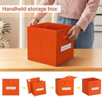 Fabric storage cubes (8 Pack) 11 Inch Cube Storage Bin, cube organizer bins with 8 Labels Window Cards & a Pen, Foldable cube organizer bins and Storage Box, Orange - Image 4