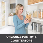 Oggi 4pc Clear Canister Set with Clamp Lids Airtight Containers in Sizes Ideal for Kitchen & Pantry Storage of Bulk, Dry Foods Including Flour, Sugar, Coffee, Rice, Tea, Spices & Herbs - Image 5