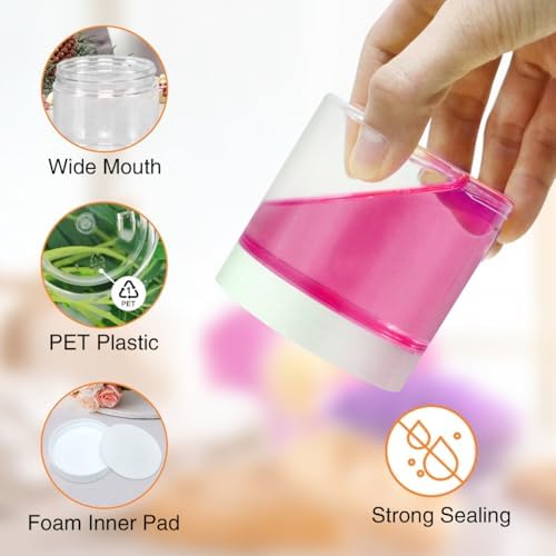 PeacePeo 6 OZ Plastic Jars with White Lids, 48 Pcs Slime Containers - Image 3