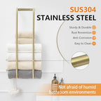 BWE Brushed Gold Towel Racks for Bathroom Wall Mounted for Rolled Towels - Image 3