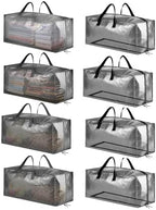 SpaceAid Heavy Duty Moving Bags, Extra Large Storage Totes W/Backpack Straps Strong Handles & Zippers, Alternative to Moving Boxes, Packing & Moving Supplies, Clear (8 Pack) by SpaceAid