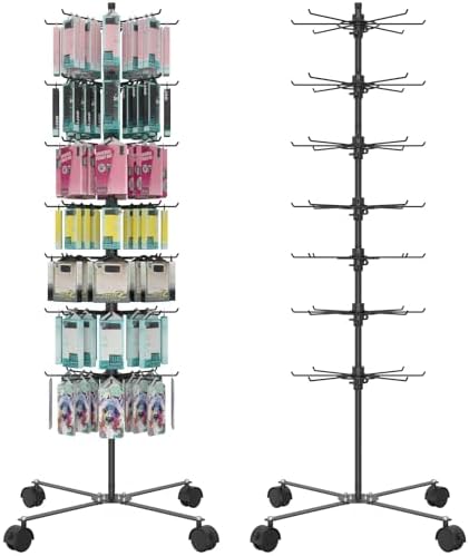 Retail Display Stand 7 Layer - Alloy Steel Jewelry Display for Vendors - 360°Rotating Display Stand for Jewelry, Key Chain, Cotton Candy by Unknown