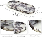 100% Natural Calaccata Viola Marble Tray, 10" x 5" Oval Tray - Image 2
