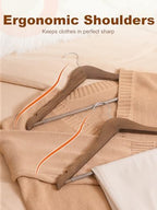 HOUSE DAY Walnut Wooden Hangers 30 Pack, Heavy Duty Wooden Coat Hangers - Image 6