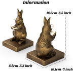 Bookends,Resin Book Ends for Shelves,Heavy Duty Decorative Vintage Bookends,Creative Book Stopper Holder Decor for Desk Home Office, Gifts (Rabbit) - Image 2