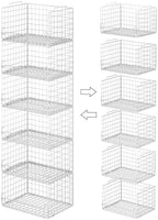 6-Tier Stackable Closet Organizers and Storage Basket - Foldable Closet Shelf Organizer System, Sturdy Metal Space-Saving Clothes Storage Bins for Wardrobe, White by Unknown