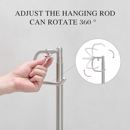 Hand Towel Holder Stand for Bathroom Countertop, Standing Towel Rack with Non-Slip Base, Stainless Steel Adjustable Towel Bar 16.5-26 Inch for Kitchen Vanity (Brushed Nickel) - Image 3