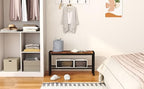 HOMEFORT Shoe Bench, Modern Industrial Shoe Storage Bench, Entryway Bench with Mesh Shelf and Sturdy Metal Frame, Metal Shoe Rack Bench for Hallway, Mudroom, Living Room, Rustic Brown - Image 2