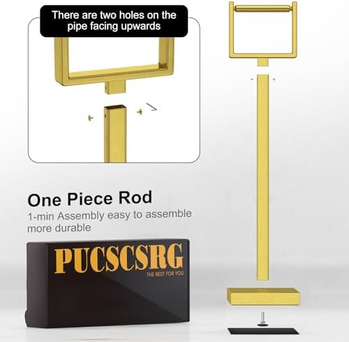 Brass Gold Toilet Paper Holder Stand，Stainless Steel Toilet Paper Holder Free Standing，Stable Weighted Base Floor Tissue Roll Holder for Bathroom，Modern Pivoting Toilet Paper Stand - Image 7