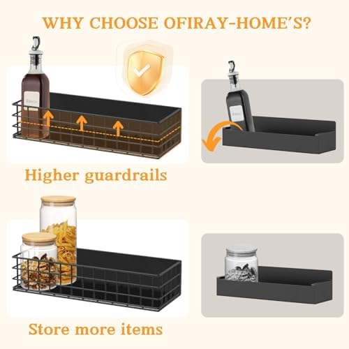 Ofiray-home Magnetic Fridge Shelf, 4-Pack Metal Strong Magnet Rack, Space Saving Spice Organizer, Utensil Holder, Fruit Potato Onion Storage Bins, Black Refrigerator Organizers and Storage - Image 4