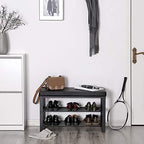 SONGMICS Shoe Bench, 3-Tier Storage Organizer, Foam Padded Seat - Image 2