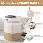 96L Extra Large Cotton Rope Laundry Basket for Bedroom & Laundry Room, Tall Clothes Hamper with Sturdy Handles, Neutral Storage Bin Capable of Holding Blankets and Toys - Image 2