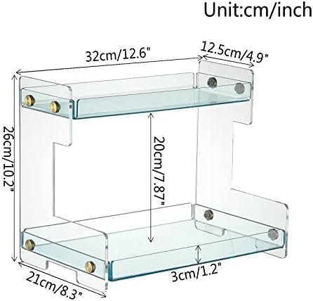 FFK Bathroom Organizer Countertop,2 Tier Bathroom Counter Organizer Kitchen Spice Rack Cosmetic Organizer,Countertop Storage Shelf for Bathroom, Kitchen, Living Room, Bedroom, Dressing Table - Image 2