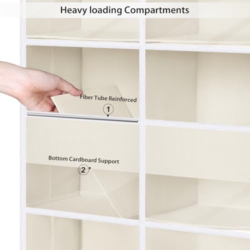 Univivi Upgraded Over the Door Organizer for Baby Nursery, Beige, 6-Shelf - Image 5