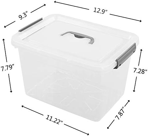 Bringer 6-Pack Clear Plastic Latching Storage Box, Plastic Box, 10 L - Image 2