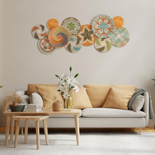 Tatuo 11 Pcs Boho Wall Basket Decor Woven Wall Hanging Art, Farmhouse - Image 2