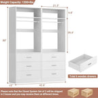 Besiost Closet Systems with 6 Wood Drawers, Closet System Set of 2 - Image 7