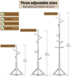 Solid Wood Coat Rack, Freestanding Tree-Shaped Coat Rack with 11 Hooks, Main Pole 1.6" dia for Clothes, Hat Stand Used in Bedroom/Office/Entryway (3-Leg Base, White) - Image 6