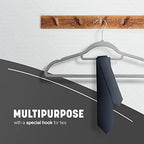 KEPLIN Grey Velvet Hangers 50 Pack - 18 inch, Thin Non Slip Hangers with Tie Bar and 360° Degree Hook for Home Storage – Sturdy & Space Saving Wardrobe Organizers for T-Shirts, Suits and Coats - Image 6